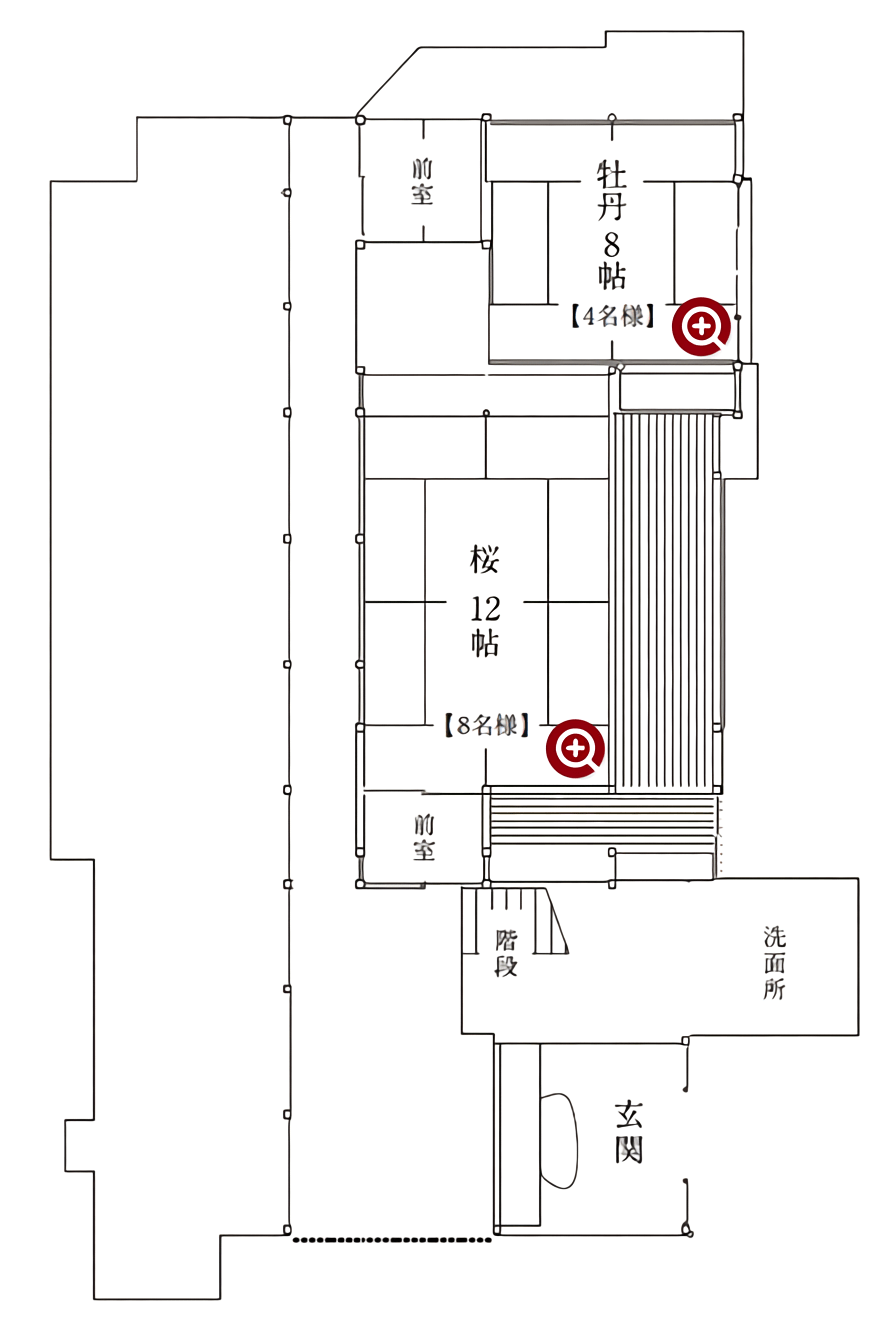 福田家 店内見取り図 一階