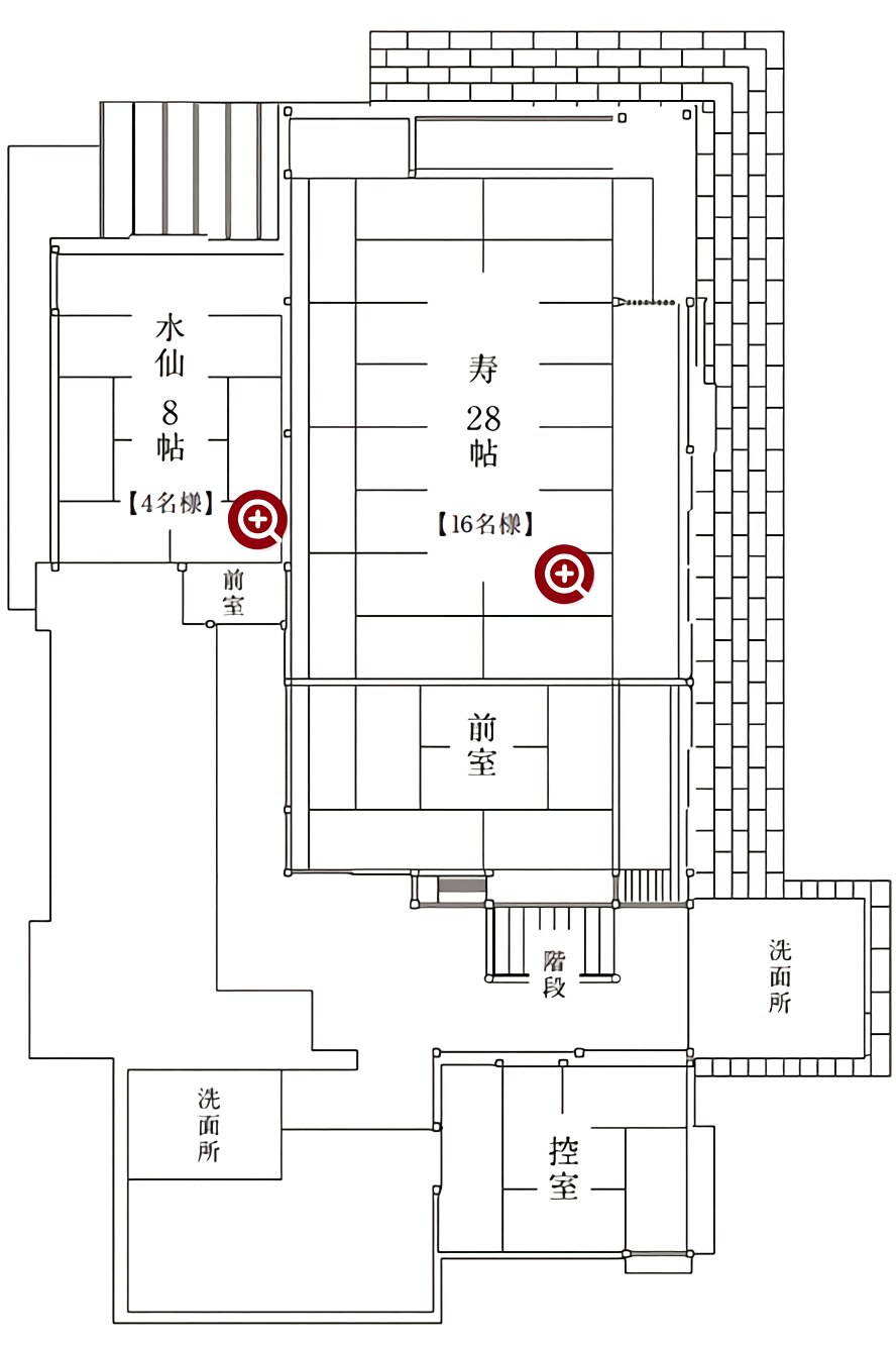 福田家 店内見取り図 二階